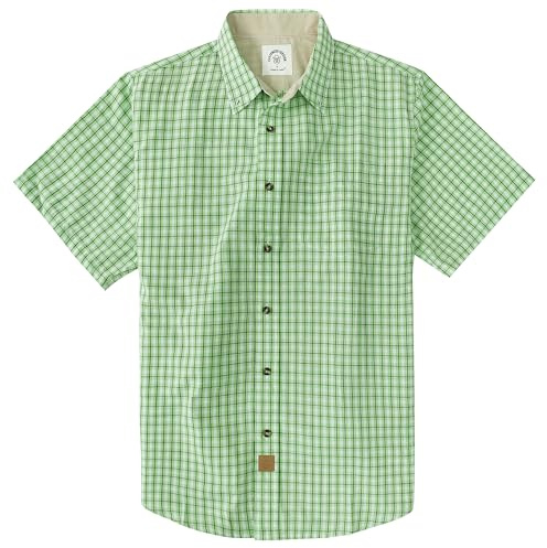 Dubinik® Chemise Homme Manches Courtes Carreaux Décontractée Coton | Confort, Vintage, Boutonné, Léger, Confortable, Travail, Entretien Facile, Poches Poitrine, Plein Air, Adapté Au Quotidien