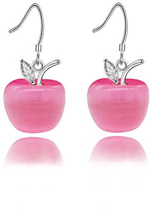 Uloveido Niedliche Mode Obst Apfel Ohrringe für Mädchen Frauen Weihnachten Geburtstag Schmuck Geschenk, Zirkonia, zirkonia,