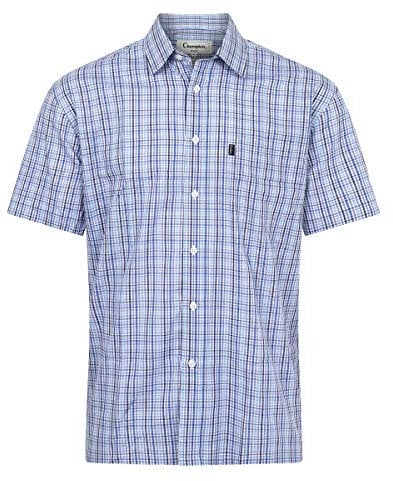 Champion Mens Poole Country Casual Short Sleeve Shirt Blue 3XL