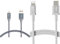 Amazon Basics Câble USB A vers Lightning en nylon double tressage Collection avancée Chargeur certifié MFi pour iPhone Gris foncé 1,8 m & Câble USB-C vers Lightning en nylon tressé - argenté, 1,8 m