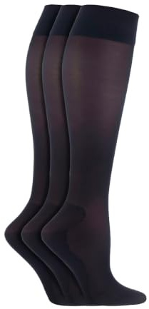 IOMI 3er Pack Damen Reisestrümpfe Extra Breite Weiche Kompressions Stützstrümpfe | DVT Flugsocken