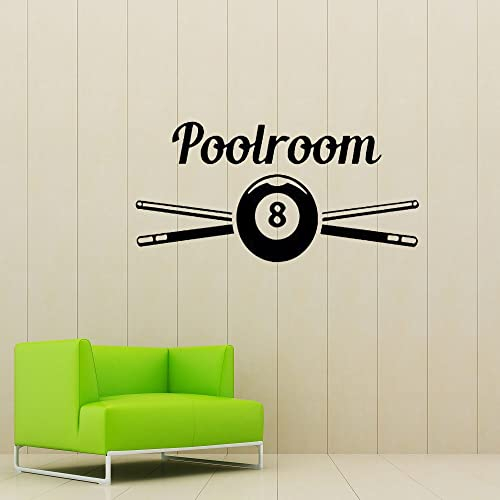 Billard Innendekoration für Spielzimmer Billardraum Zimmer Kunst Aufkleber Wandbild Vinyl Wandtattoo 42x82cm