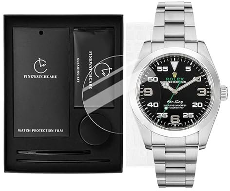 FINEWATCHCARE Schutzfolie Uhrenwerkzeug Kit für ROLEX Air King 116900-0001, Uhrenpflege, volle Abdeckung, kratzfest, HD, klar, blasenfrei