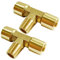 Joywayus 1/8 NPT Threaded Brass Pipe Fitting Tee T 3 way 1/8 NPT Female × 1/8 NPT Male × 1/8 NPT Female Adapter (Pack of 2)