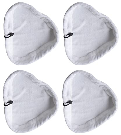 Pads für Dampfreiniger, 4 Stück, waschbare Reinigungspads, Universal-Dampfreiniger aus Mikrofaser, Ersatz für Dampfreiniger (weiß)