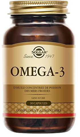 Solgar Omega 3 - Cardiovasculaire - Acide Gras essentiel pour l'organisme - Formule concentrée - Complément Alimentaire - Flacon de 30 capsules