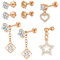 Mayhoop 16G Acier inoxydable Lobe Cartilage Helix Tragus Stud Earrings 6mm 8mm Flat Back Diamond Lip Labret Bar Silver Black Rose Gold