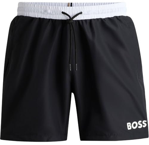BOSS Herren Starfish Badeshorts mit Kontrast-Logo Schwarz001 S