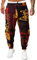 YAOBAOLE Pumphose Herren Yoga Hose Herren Haremshose Baggy Herren Haremshose mit Gedruckten Gelb XL