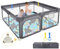 Dripex Parc bebe, Parcs bébé en tissu oxford, Parc Enfant avec maille Respirante, Parcs de Jeu pour Bébé, 2 anneaux, 124x124cm, Gris foncé