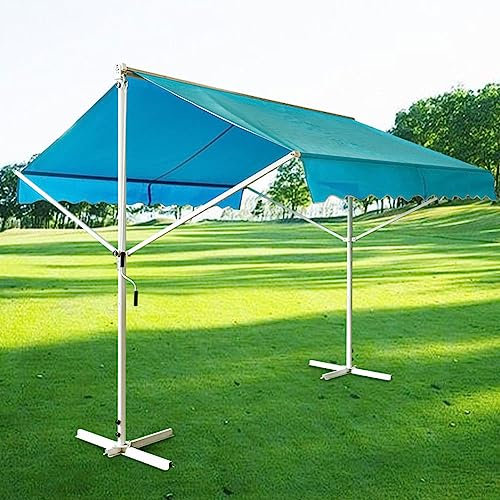 Freistehende einziehbare Markise, Außenschutz für Terrasse mit manueller Kurbel, verstellbare Pergola-Schattenabdeckung mit UV-Schutz
