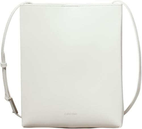 Calvin Klein Damen Crossbody Bag Tasche aus Leder, Weiß (Antique White), Einheitsgröße