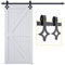 SKYSEN Set completo per porta scorrevole da 183cm, Design Rombico Scorrevole per sistema di porte scorrevoli con guida a pavimento, guida scorrevole, perfetto per risparmiare spazio per porte interne
