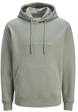 JACK & JONES Men's Jjestar Jj Sweat Hood Noos Hoodie, Iceberg Green, XS