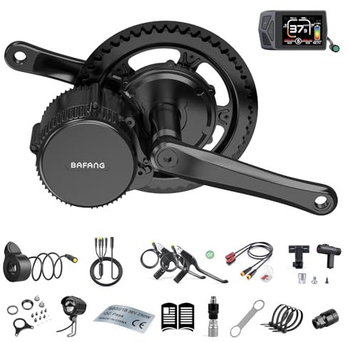 Bafang 250W Mid Drive Kit - Upgraded BBS01B 36V Electric Bike Conversion Kit with EKD01 Display & 44T Chainring, Brushless Geared 8Fun BBS01 Ebike Kit for 68mm Bottom Bracket, G340