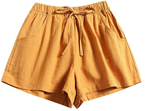 Uwdiohq Outlet Sale Sonderangebote Frauen Kordelzug Solide Sommer Lässige Strand Shorts mit elastischer Taille und Taschen Shorts High Waist Lockere Grosse Frauen Kurze Ei Tages Deal Sonderangebote