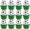 Xsstarmi 12 Pack 3D Football Cupcake Toppers - Soccer Ball Cake Toppers for Sports Theme Baby Shower Kids Birthday Party Decorations