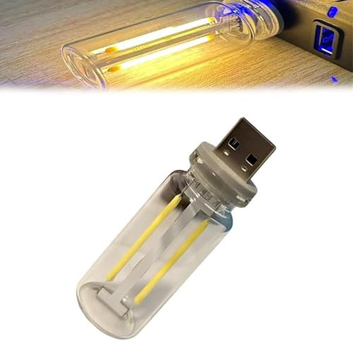 Illuminajdm Retro-Inspired Interior Mood Lamps, USB Touch Night Light, Retro-inspirierte Innenraum-Stimmungslampen, USB Auto Led Innenbeleuchtung, Plug-in USB Automotive Interface Nachtlampen (Warm)