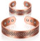 Sinmoe 2 Stück Magnetisches Kupfer Armband und Ring Set Magnetarmband und Magnetischer Kupferring für Männer Frauen Verstellbarer Massiver Kupfer Armreif Damen Magnetring(Vintage)