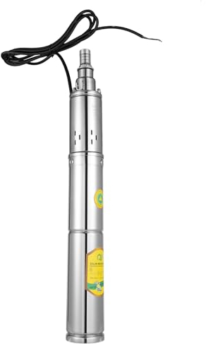 Tiefbrunnenpumpe, 1800L/h Tauchpumpe Max. Förderhöhe 65 m, 24V 370W Solarbetriebene Wasserpumpe für Brunnen, Bewässerung von Bauernhöfen, Tränken von Nutztieren
