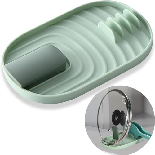 SkyJoy®Support de couvercle de pot.Vert. Porte-ustensiles de cuisine pliant multifonctionnel, porte-couverts, porte-couvercle de casserole, porte-cuillère. Gardez votre cuisine bien rangée.