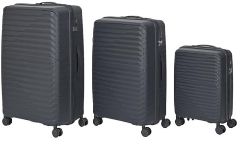 JET LAG, VO0050, Set mit 3 Koffern Dubai XL Schwarz 39L 100L 140L, Außergewöhnliche Speicherkapazität, Robustheit und Haltbarkeit, Optimale Handhabung, Verstärkte Sicherheit