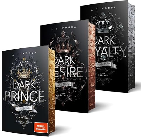 J. S. Wonda Royal Bücher Reihe (Band 1-3): Dark Prince: Gefährliches Spiel, Dark Desire: Verbotenes Verlangen, Dark Royalty: Königliches Begehren | Exklusiver Farbschnitt & passendes Lesezeichen