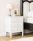 HEYZOEY Bedside Table Chest of 3 Drawers, Bedside Cabinet Wooden Nightstand, Modern Sofa Side Table for Living Room Bedroom Office, White