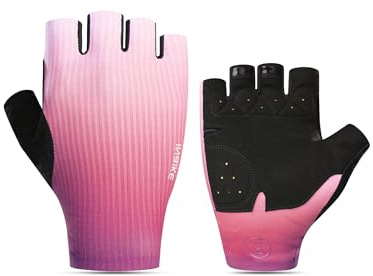 INBIKE Guanti Ciclismo Donna Estivi Guanti MTB Senza Dita Imbottitura XRD Guanti da Palestra Traspirante Antiscivolo Elastico Rosa Donna