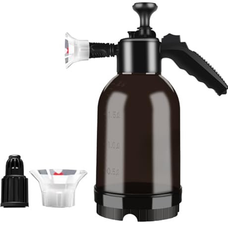 Snow Foam Pump Sprayer, Snow Foam Gun Pressure Sprayer, 2L Hydro Spray Bottle with Two Nozzles Car Spray Bottle Car Wash