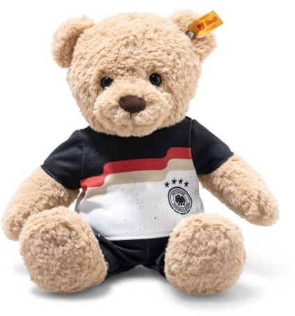 Steiff Kuscheltier Ben Teddybär DFB-Edition, Süßes Fußball Stofftier im Deutschland-Trikot, Kinder, Jungen & Mädchen, Friends, 30 cm, Beige, 988851