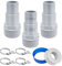 DIELOVEHUA 3 Pièces Adaptateur Tuyau Piscine, Raccord Tuyau Piscine 32mm et 38 mm, Accessoires de Piscine avec 4 Colliers Serrage, pour Pompe de Vidange de Piscine de Jardin