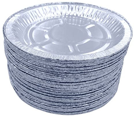 Sunrise Packaging 10 x Round Aluminum Foil Pie Plate 8 inch (198mm x 16mm) – Recyclable, Durable & Food-Grade Flan Foil Plates for Baking Pies, Tarts, Quiches & More