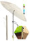 4smile Sonnenschirm Strand SunnyJoy in Beige, 3er Set - Strandschirm windfest stabil + Rasendorn Sonnenschirmhalter + Sonnenschirmhülle - Sonnenschirm mit Rasendorn, Gartenschirm mit Schirmspieß