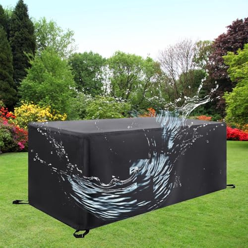 AEFOUU Gartentisch Abdeckung Wasserdicht 160x100x50cm/LxWxH Abdeckplane Gartenmöbel, Oxford Gewebe Plane für Gartenmöbel, Gartenlounge Abdeckung Winterfest Gartentisch Schutzhülle Loungemöbel