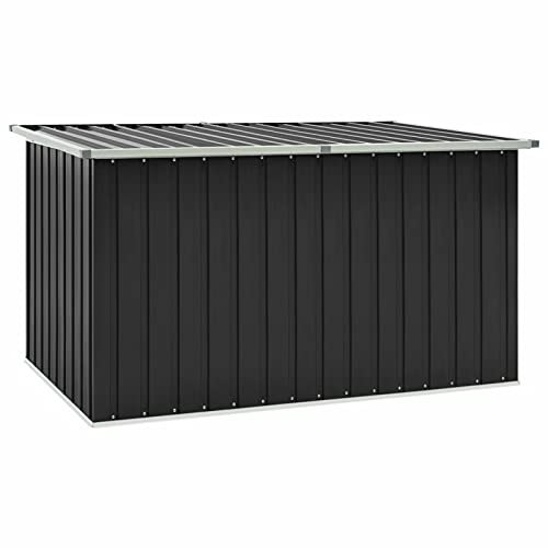 IKAYAA Gartenbox wasserdicht XXL Gartenbox Metall Auflagenbox Metall Garten Auflagenbox Kissenbox Werkzeugkasten Gerätebox Gartentruhe-Anthrazit-171 x 99 x 93 cm