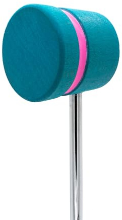 Low Boy Leichter Bassdrum-Schlägel aus Holz – vielseitiger, leichter Kick-Drum-Schlägel mit Holzoberfläche und Stahlstangen in Luftfahrtqualität (Meeresschaum mit rosa Streifen, 1 Stück)