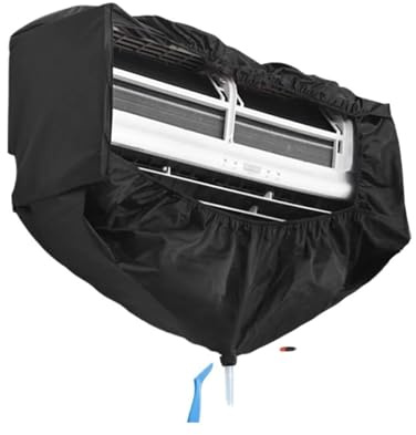 100cm 39.3in Large Black Air Conditioning Cleaning Cover Wall Mounted Waterproof Dust Washing Water Bag Protector(8pcs 9000 18000BTU)