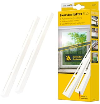 Schellenberg Ventilador de ventana PLUS, paquete doble, blanco, montaje sin taladrar, ahorro de energía y calefacción, prevención de la formación de moho, 46607