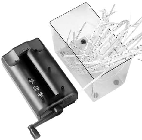 Aktenvernichter – Kreditkarten-Aktenvernichter | Aktenvernichter Maschine, Mülleimer für Business & Home Office Verwendung mit Umkehrfunktion Manueller Dokumentenabfalleimer für Erwachsene Studenten