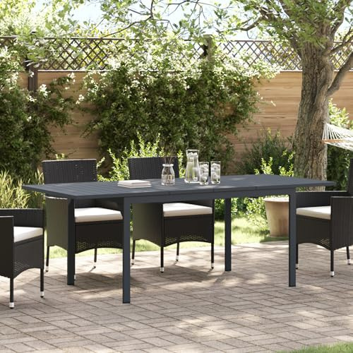 IBUQDDV Ausziehtische 2 Stück Anthrazit 210x90x73 cm Stahl - Moderne Terrassentische Set aus pulverbeschichtetem Aluminium, erweiterbar und wetterfest für Garten, Terrasse, Balkon