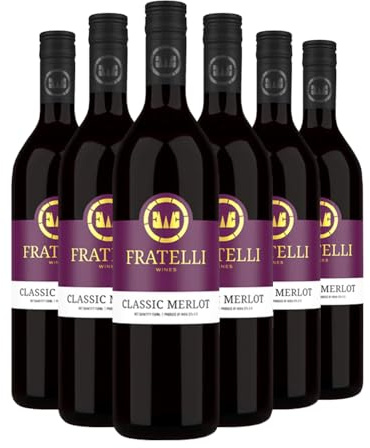 Fratelli Vineyards Classic Merlot | Indian Red Wine | 6 x 75cl | 12% ABV | Medium-Bodied & Smooth | Plum & Chocolate Notes