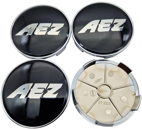 4X AEZ Nabendeckel 68 mm / 65 mm (AZF), ZT2220 Felgendeckel, Schwarz Glanz, Nabenkappe Radnabenkappe, Original Felgenkappe