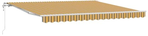 Mhdvray Tenda da sole per balcone, 400 x 300 cm, multicolore con braccio snodato in robusto poliestere, retrattile manualmente, per terrazze, giardino ed esterni