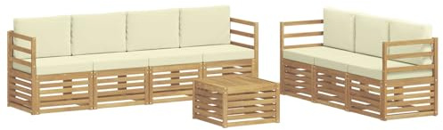 vidaXL Sofagarnituren Massivholz Akazie, Garten, modernes Outdoor-Sofa Set, Robustes Lounge-Möbel für Terrasse, stilvolles Entspannen und Sitzen
