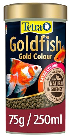 Tetra Goldfish Gold Colour Fish Food, Premium Fish Food with Colour Enhancers for All Goldfish, 75 g