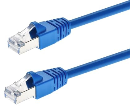Monoprice 25-Feet 24AWG Cat6A 500MHz STP Ethernet Bare Copper Network Cable, Blue (105904)