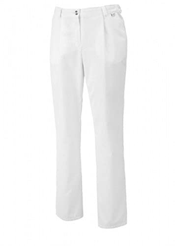 BP 1647-400-21-44l Pantalon pour femme, avec plis et poches, mélange de tissu 215,00 g/m², blanc, 44L