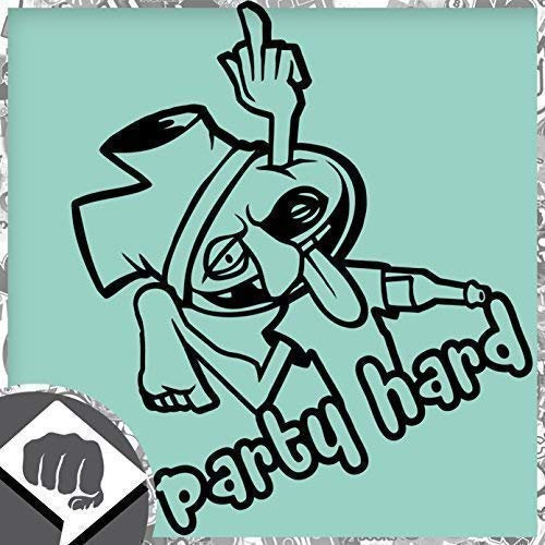 DBSPNCR Party Hard - Sticker Bomb Absturz Aufkleber - Rock n Roll - Dub DUBWAY (innenklebend, schwarz)