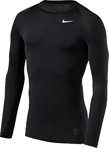 Nike Herren Pro Cool Kompressionsshirt Langarm, schwarz/grau/weiß, S, 703088